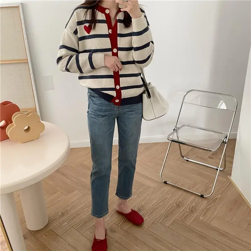 New niche loose thin autumn and winter short warm outerwear mid to long sweater knitted cardigan spring and autumn jacket women