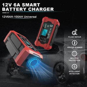 6a 12 -V -Ladegerät für Auto -Batterie, Ladevorrichtung für Autobatterien und Motorrad, Blei -Säure -Batterie, intelligente Reparatur, LCD -Anzeige 6 Hauptverkaufsladegerät Batterie 6V 12AH - №3