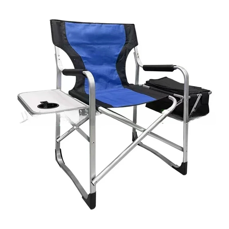 High quality comfortable aluminum tube with table plate ice bag outdoor leisure beach camping camping backrest folding chair