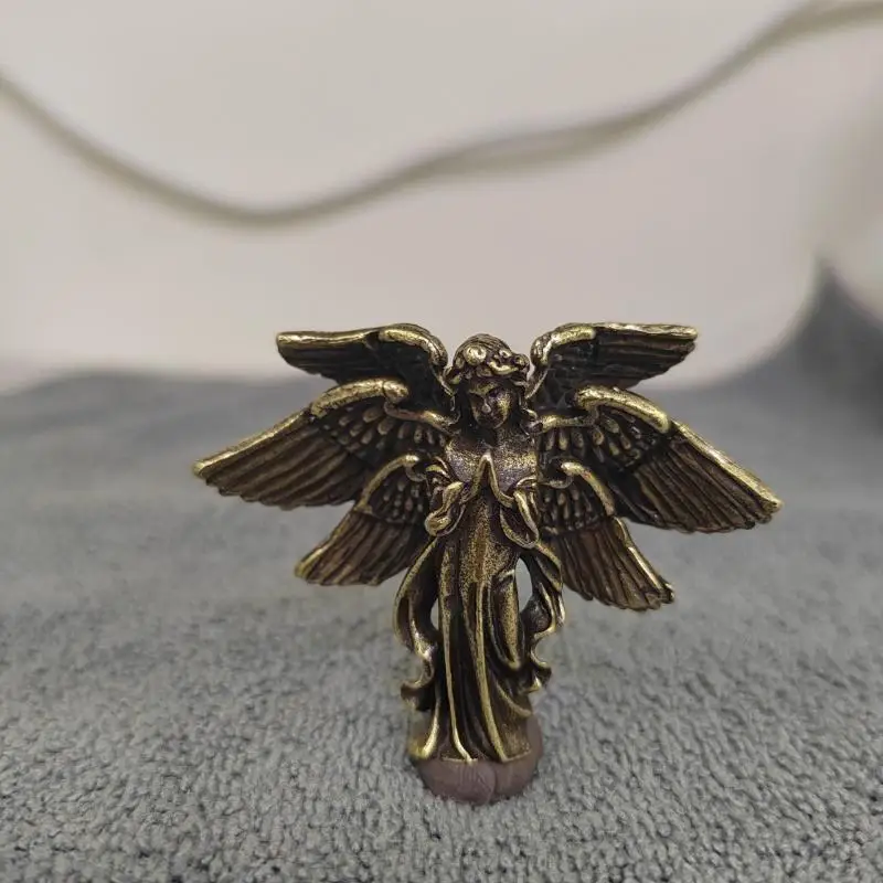 Vintage Angel Witch  Insect Animal Statue Brass Metal Figurine Mini Sculpture Desktop Ornament Home Decor Craft Gift