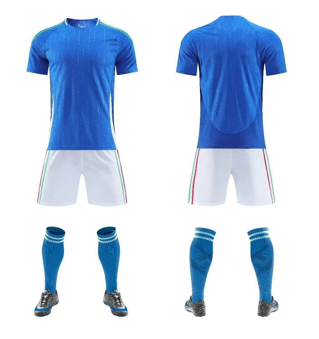 2Pc European Cup Italy Style Short Sleeve Soccer Jersey Suit Training Wear Football Jersey For Children Father Son Kids Sets