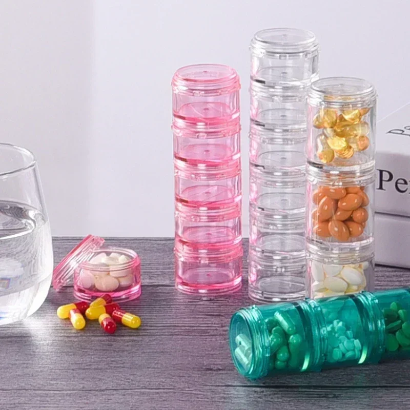 7 Colors Plastic Pill Case Organizer 7 Days Pill Box Weekly Tablet Holder Storage Organizer Container Case Pill Box Splitters