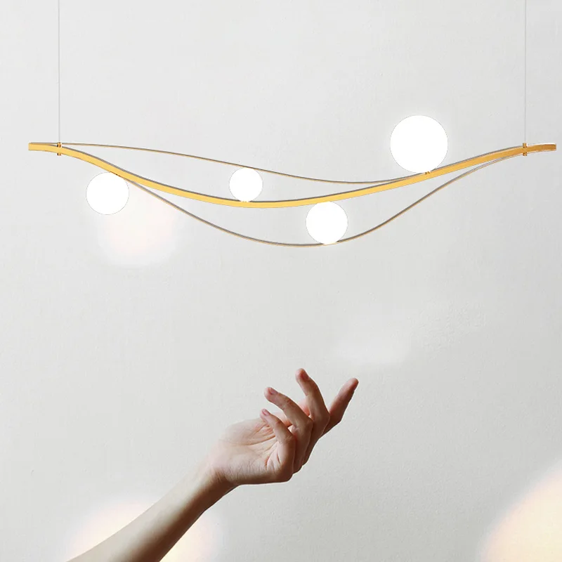 Postmodern chandelier lamp creative personality gold chandelier living room kitchen bar art designer glass bubble lamp