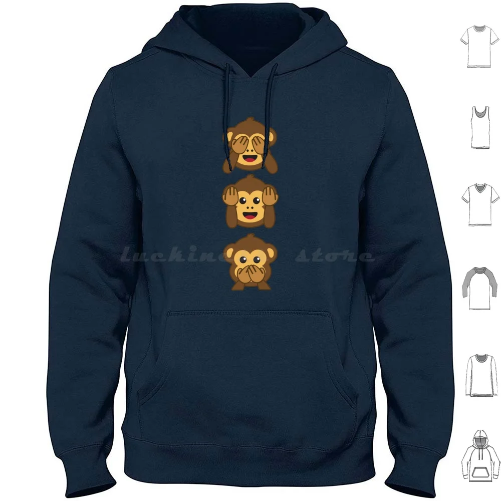 Three Wise Monkeys Shirt Hear No Evil , See No Evil , Speak No Evil Hoodies Long Sleeve 3 Wise Monkeys See No Evil