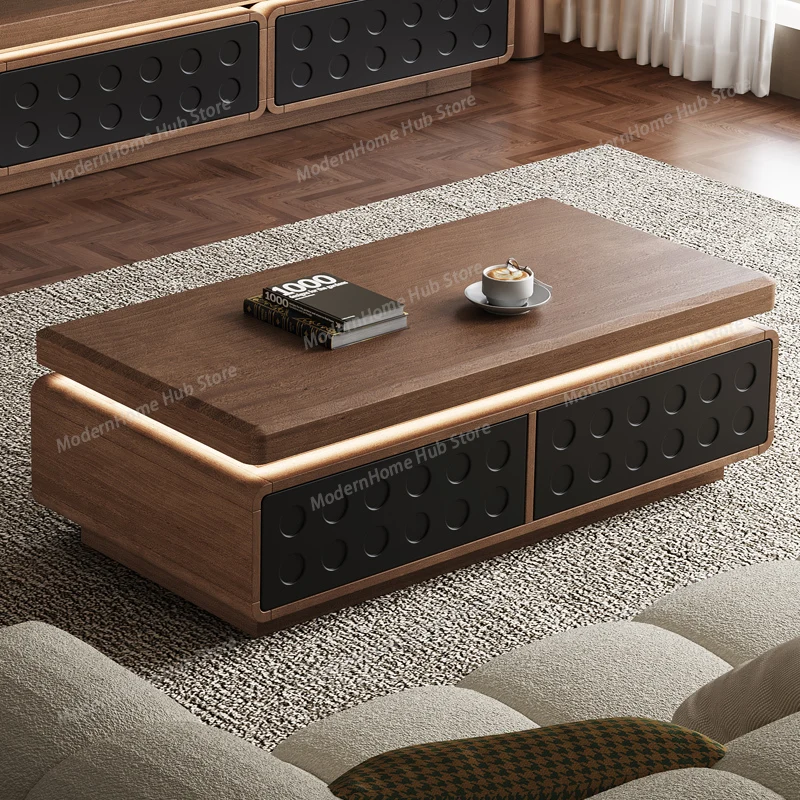 Designer Modern Coffee Table Luxury Storage Wood Decoration Side Table Moving Writing Dinner Mesas Bajas Living Room Furniture