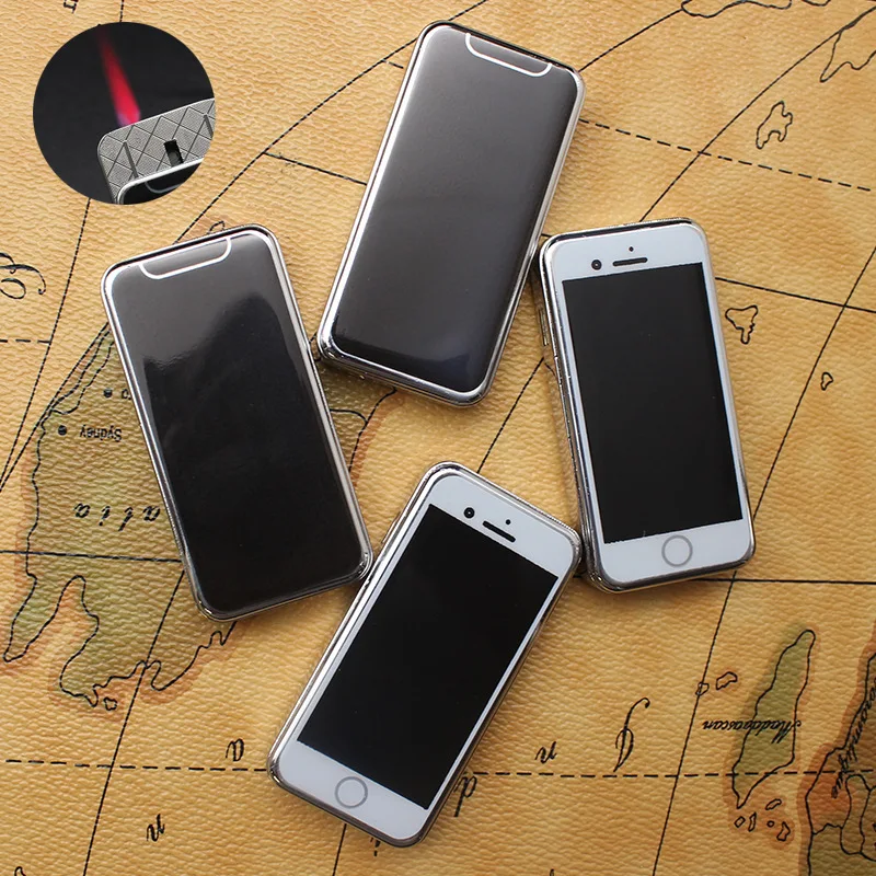 New Phone Windproof Open Flame Sliding Cover Switch Ignition Inflatable Lighter Red Fire Cigarette Lighters & Smoking Accessorie