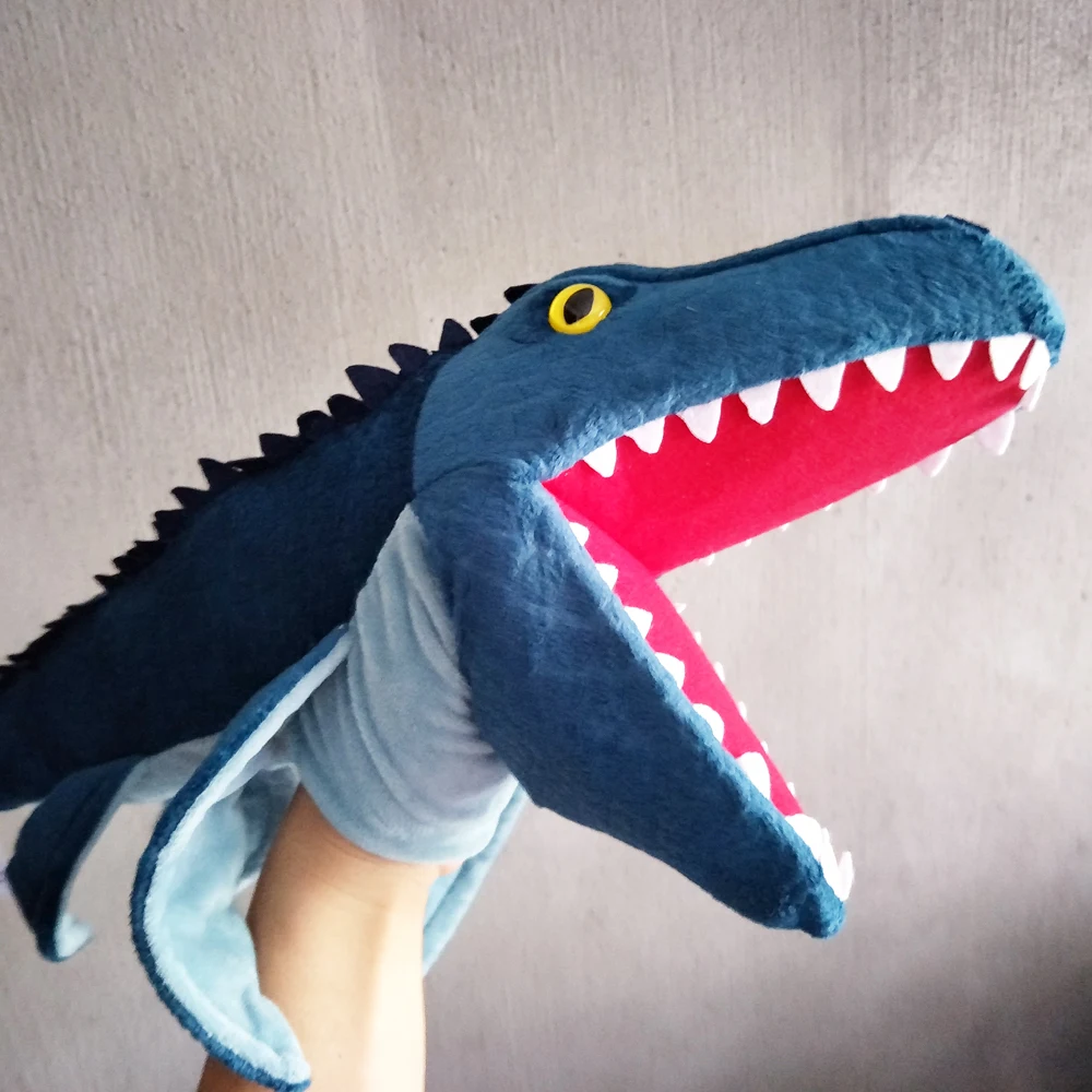 Wysokiej jakości pluszowa zabawka z kreskówki Mosasaur Dinozaur z otwartymi ustami
