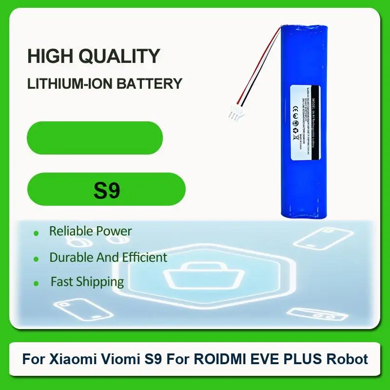 

Аккумулятор для роботов-пылесосов Xiaomi Viomi S9, ROIDMI EVE PLUS, Lydsto R1 Pro, Proscenic M7 MAX, Pro M8, U6, Lenovo LR1
