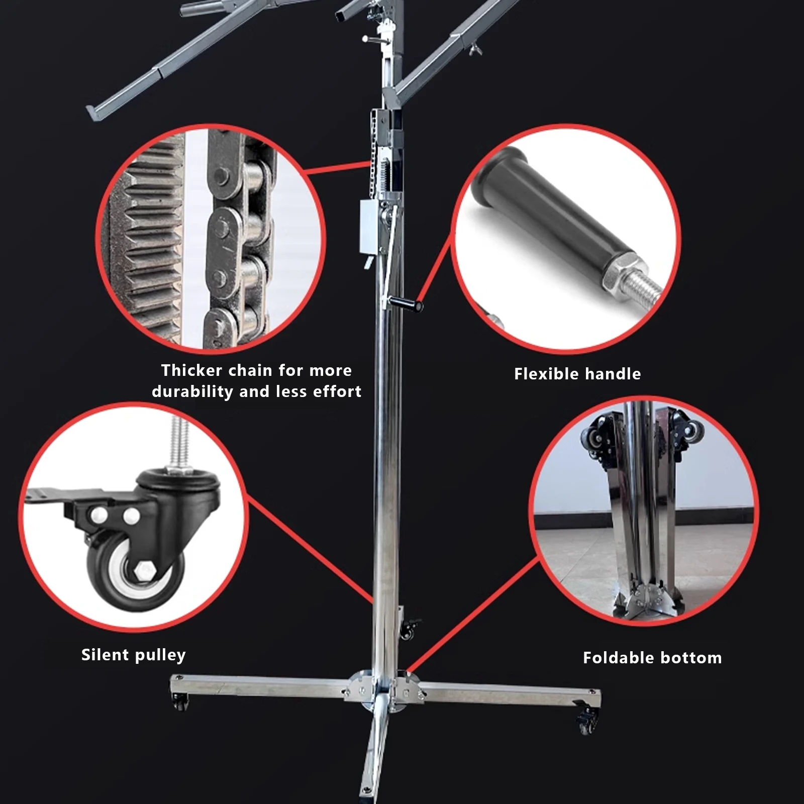 Support auxiliaire multifonctionnel de grue de panneau de gypse, équipement de proposition et d'abati age, sac de rangement, extension de 3.7m, 1.2m