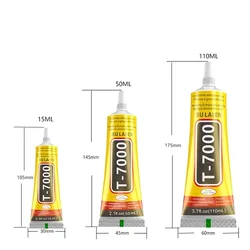 15 мл 50 мл 110 мл T7000 черный контакт DIY клей для ремонта с прецизионным наконечником аппликатора
