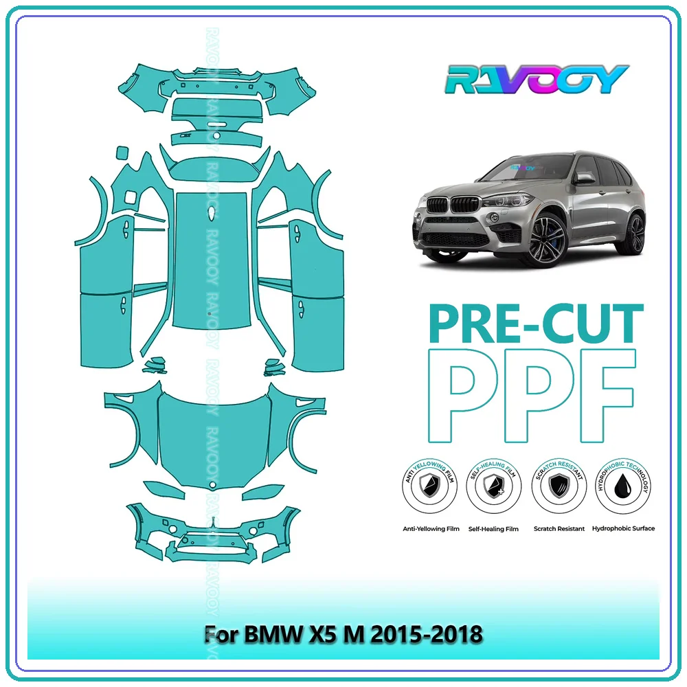 For BMW X5 M 2015-2018 Precut TPU Paint Protection Film PPF Full Body Kit Clear Bra Stone Guard EU UK