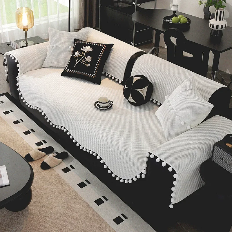 

Синельная диванная подушка Four Seasons, универсальное 2024, новый стиль, легкое роскошное высокоуровневое нерегулярное нескользящее одеяло, полотенце