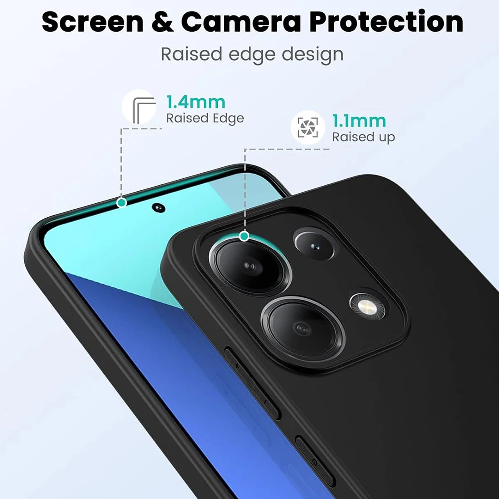 Schwarze weiche Silikon-Handyhülle für Xiaomi Redmi Note 14 13 12 11 10 9 Pro plus 7 8 8T 9s 9T 10s 11s 12s Soft Back Cover – Detail 3