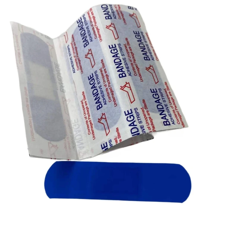 100 unids/set impermeable azul tirita para cocinero trabajadores primeros auxilios hemostasia parche vendaje para heridas tiras de yeso vendajes