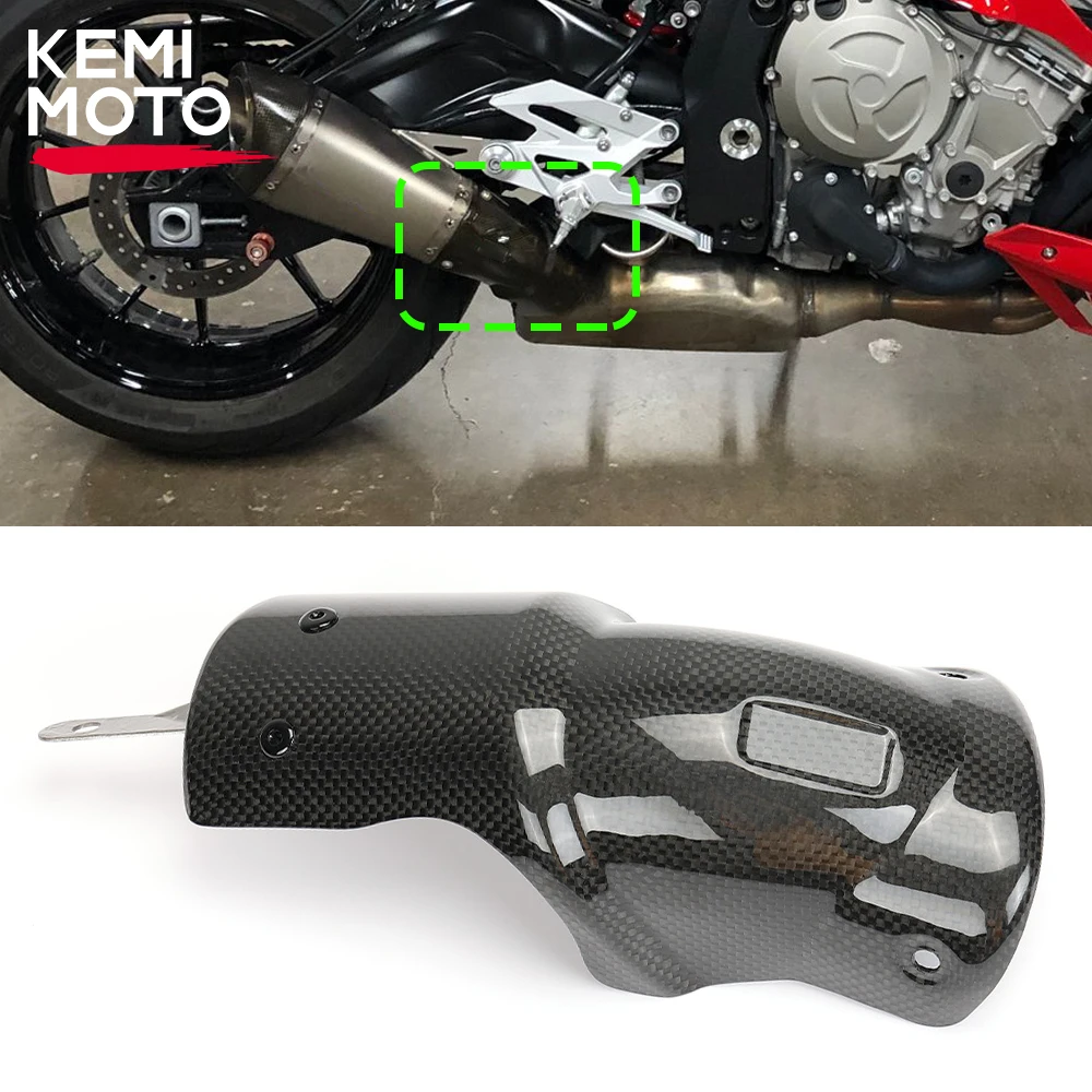 For BMW S1000RR R1200GS Exhaust Middle Link Cover Carbon Fiber Guard Anti-Scalding Shell S1000R 2010-2014 Motorcycle Accessories