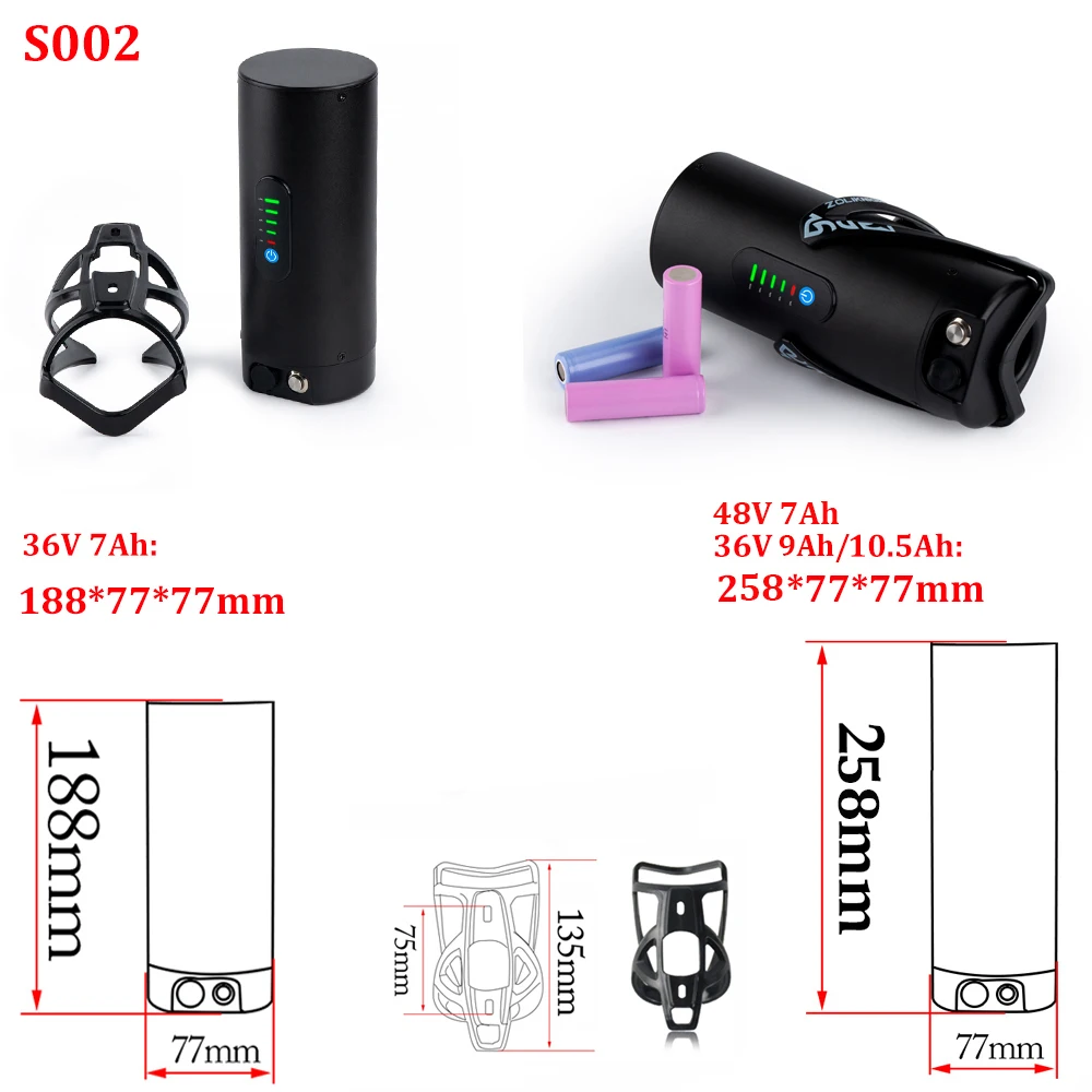 San-yo3500mAh Bottle EBike Battery 48V 36V 7Ah 10.5Ah 9Ah Electric Bicycle18650 Batteries Pack for Bafang 250W350W500W Motor Kit