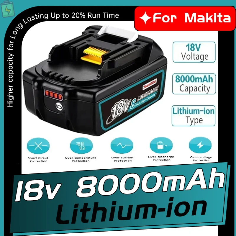 マキタに適した充電式リチウムイオン電動工具バッテリー,lxt,18v,8.0ah,bl1860b,bl1860,bl1850に代わるもの