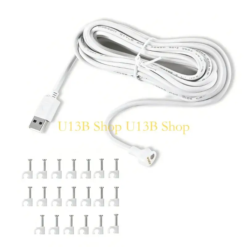 U13B Power Adapter for Nest Camera Outdoor Indoor Outdoor Charging Cable Provide Continuous Power Supply Camera Accessories