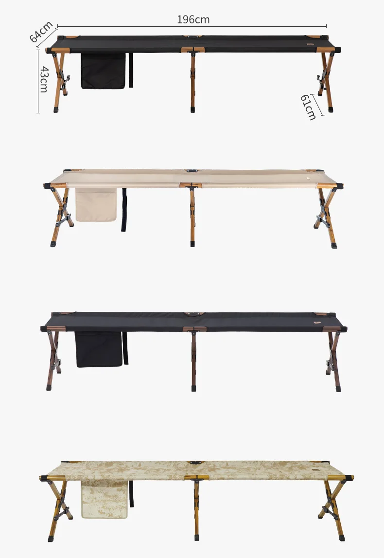 Naturehike XJC03 Outdoor-Klappbett, tragbar, stabil, schnell aufzubauen, Schlafliege, 140 kg Traglast, Picknick-, Reise- und Campingtischbett – Detail 11