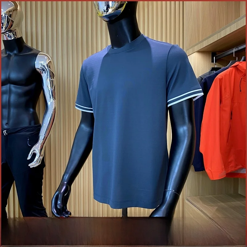 

Coolmax Men's T-irt round Ne ort Sve Breathable Comfortable Summer New Faion Youth Casual Pure Color Sweatirt