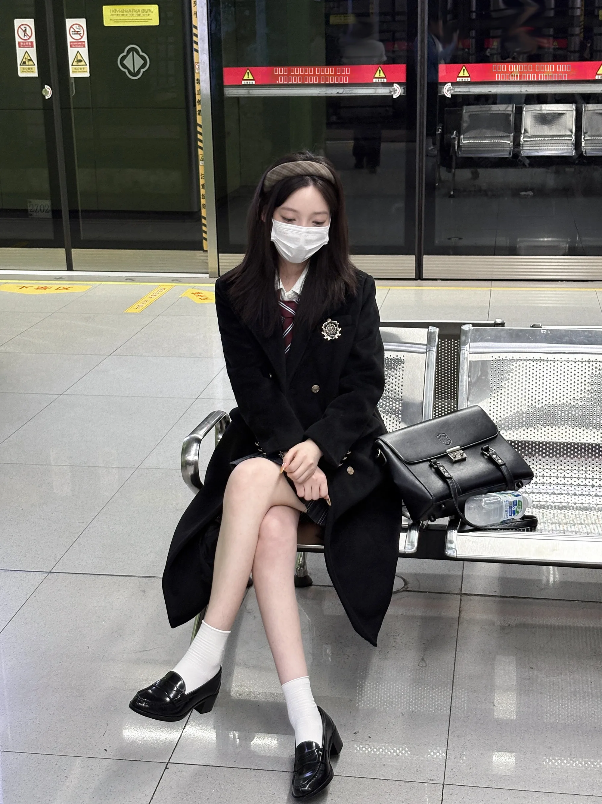 

Шерстяное пальто Cherry JK Original средней длины, двубортное, утепленное, черное, для женщин, осень-зима, новая модель