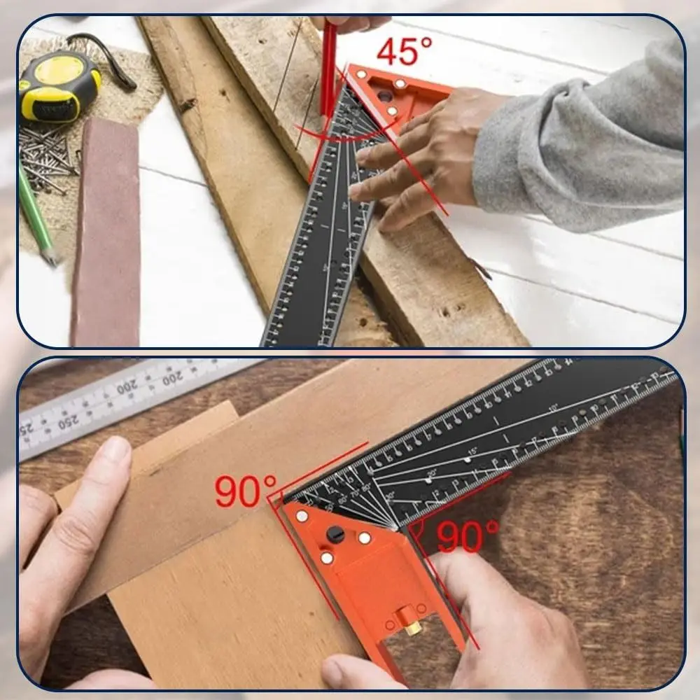 Multi-Angle Measuring Ruler Universal Combination L Square Right Angles Ruler Right Angle Ruler Angle 45/90 Gauge