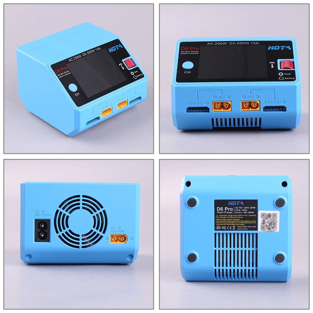 HOTA D6 Pro AC 200 w DC 2x325 w/15a Kanaal Smart Batterij Oplader Ontlader Lipo Oplader voor RC Drone Onderdelen