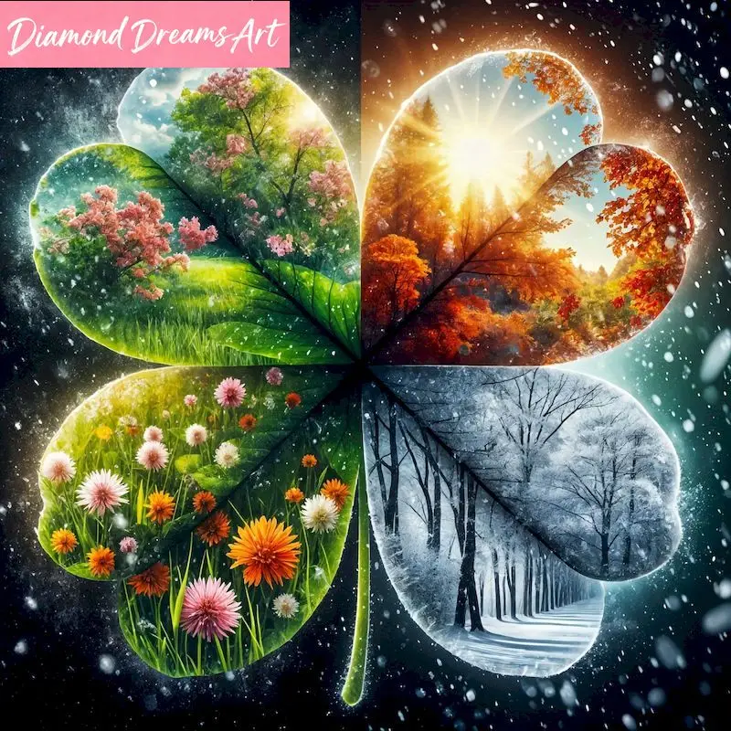 5D Diy Diamond Painting the four seasons Landscape Full Drill Rhinestones Mosaic Embroidery Handmade Products Home Decor Gift