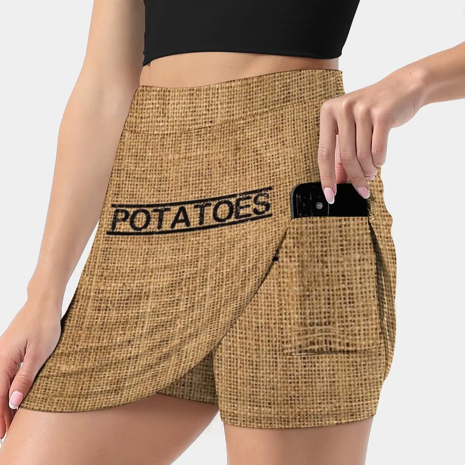 Potatoes Bag Women's skirt Sport Skort Skirt With Pocket Fashion Korean Style Skirt 4Xl Skirts Rustic Potatoes Fun Funny