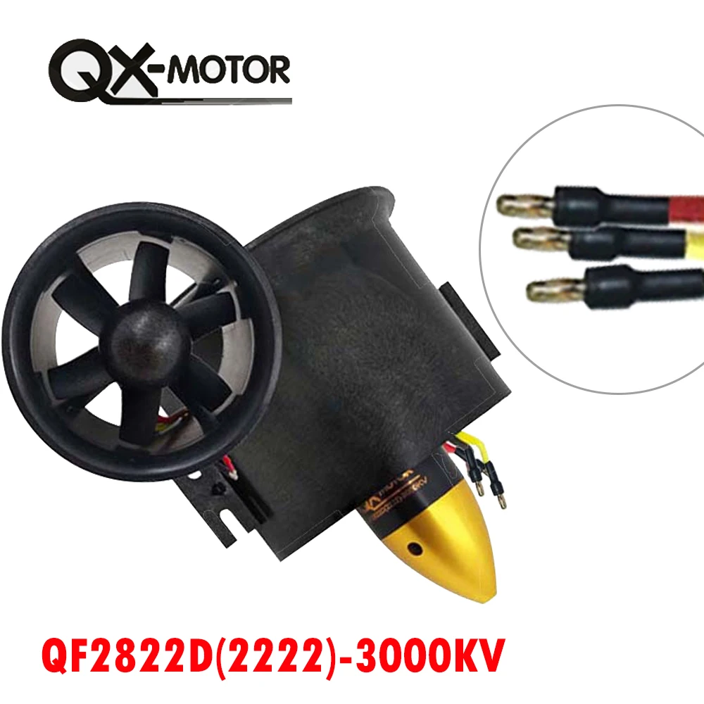 A set 70mm EDF with QF2822 3000KV 4S Brushless Motor and 6 Blades Ducted Fan for FMS Control Aircraft Model Part