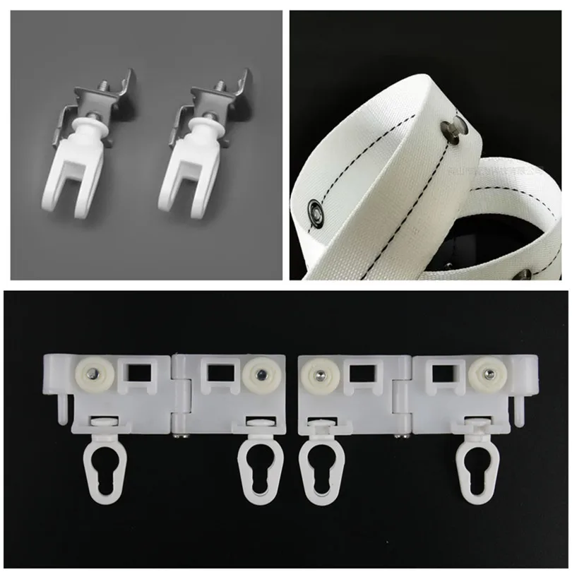 S Folds Accessories Curtains Gliders Tape Wheels for Electric Track Ripple Fold Rail Belt Lock Pulley Motorized Runners System