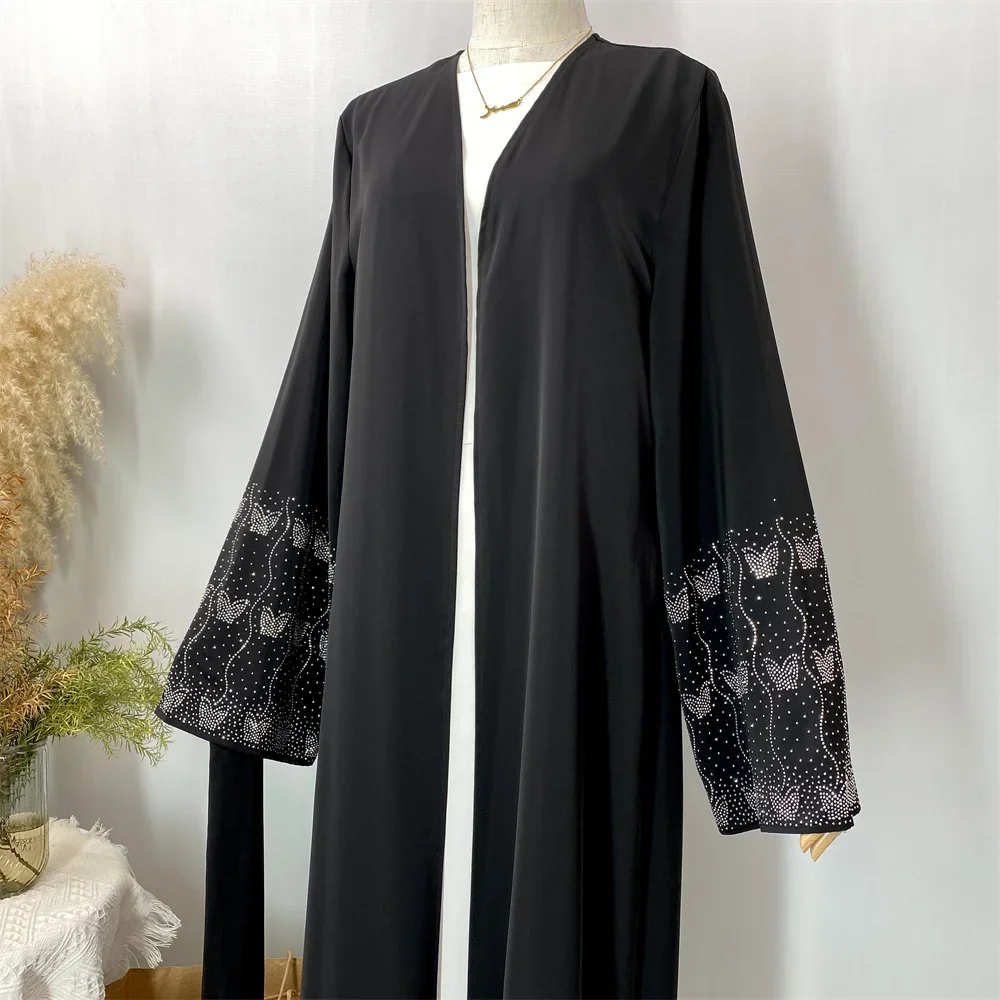 Luxe dubaï Abaya diamants femmes musulmanes Kimono Cardigan Robe arabe Robe de soirée Eid Maroc Caftan Kebaya Ramadan Abayas Jalabiya