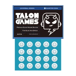 20PCS 10mm TALONGAMES Mouse Feet For Razer Logitech Glorious Steelseries Universal Dots Round Curved Edge Mouse Feet(White)