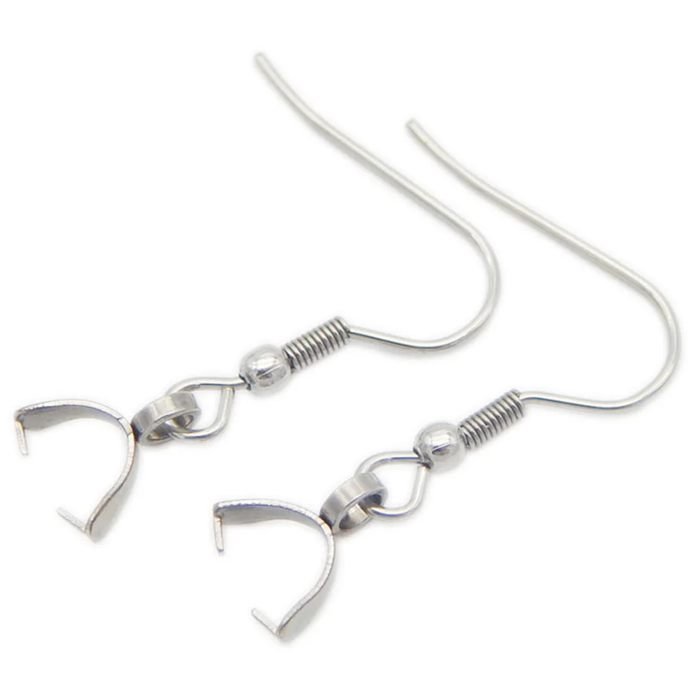 

40Pcs Ear Hook Silver Stainless Steel Earrings DIY Jewelry Accessories Chic Earrings Women Daily Wear Fashionable Durable