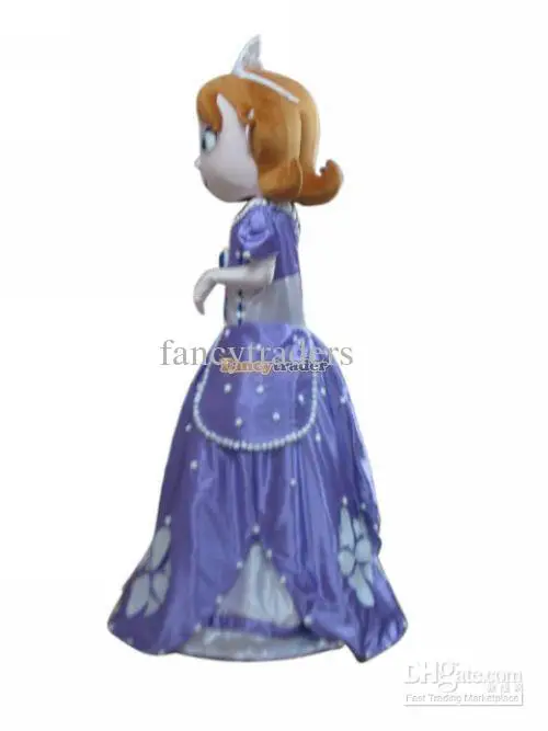 Mascote dos desenhos animados fantasia fantasia de pelúcia para adulto, Halloween e Natal menina, Pincess Mascotte, vestido extravagante, Novo