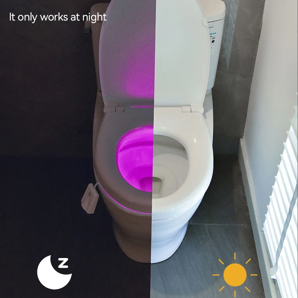 16 Color LED Human Motion Sensing Light Toilet Projection Night Light Intelligent Charging Toilet Waterproof Dimming Light WC