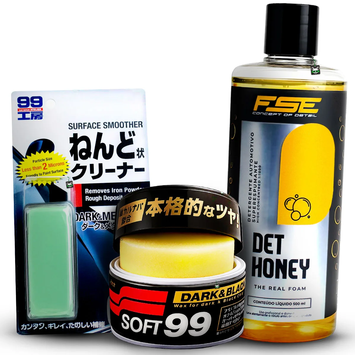 kit-de-peinture-foncee-barre-de-cire-a-modeler-150g-shampoing-au-miel-det-500ml-cire-de-carnauba-foncee-noire-300g-soft99