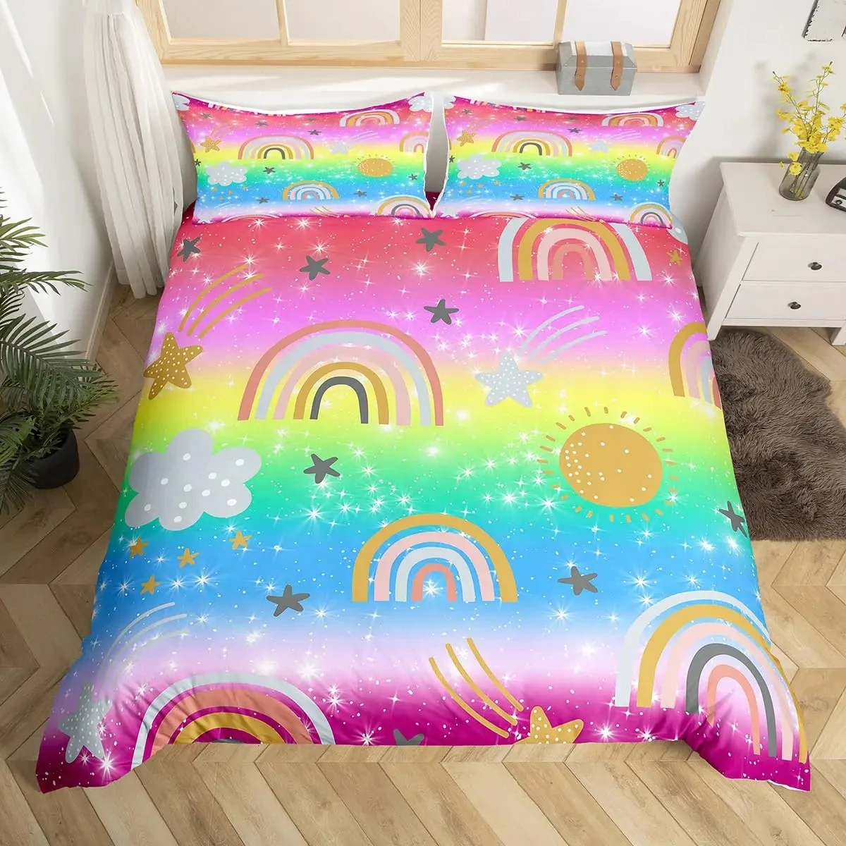 housse-de-couette-arc-en-ciel-pour-enfants-decoration-de-chambre-a-coucher-pour-filles-housse-de-couette-tie-dye-pastel-ensemble-de-literie-scintillant-avec-ciel-etoile-et-galaxie