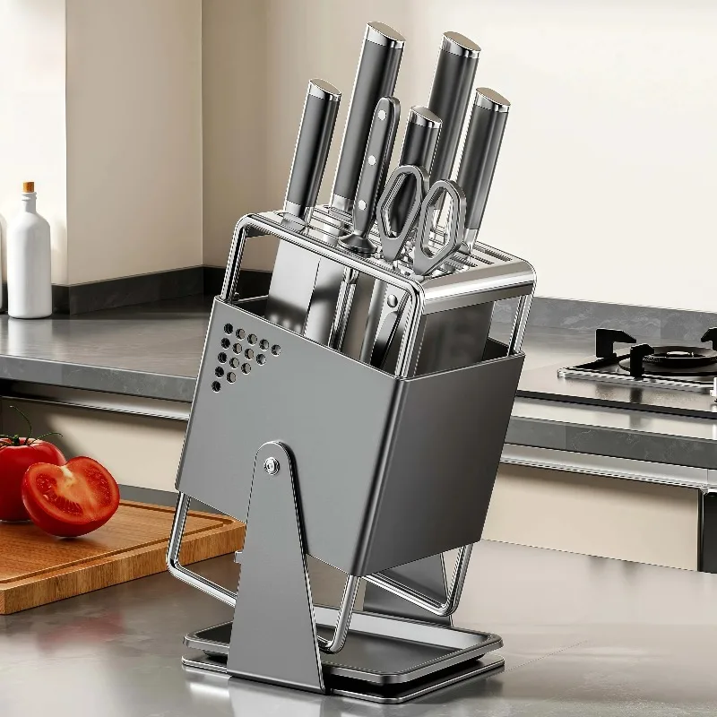

New 304 Stainl Steel Knife Holder Multi-Function Kitchen Knife Rack Tableware Storage Organizer High Quality Kitchen Accessories