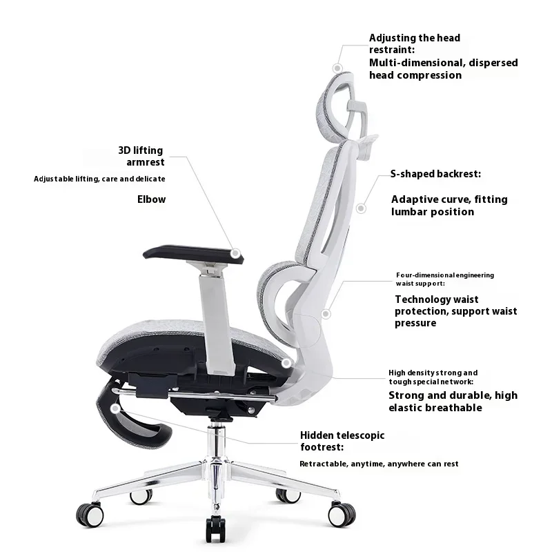 

Ergonomic Chair Sedentary Mesh Adjustable Backrest Home Recliner Office Chair High Back Rezeption Theke Office Furniture