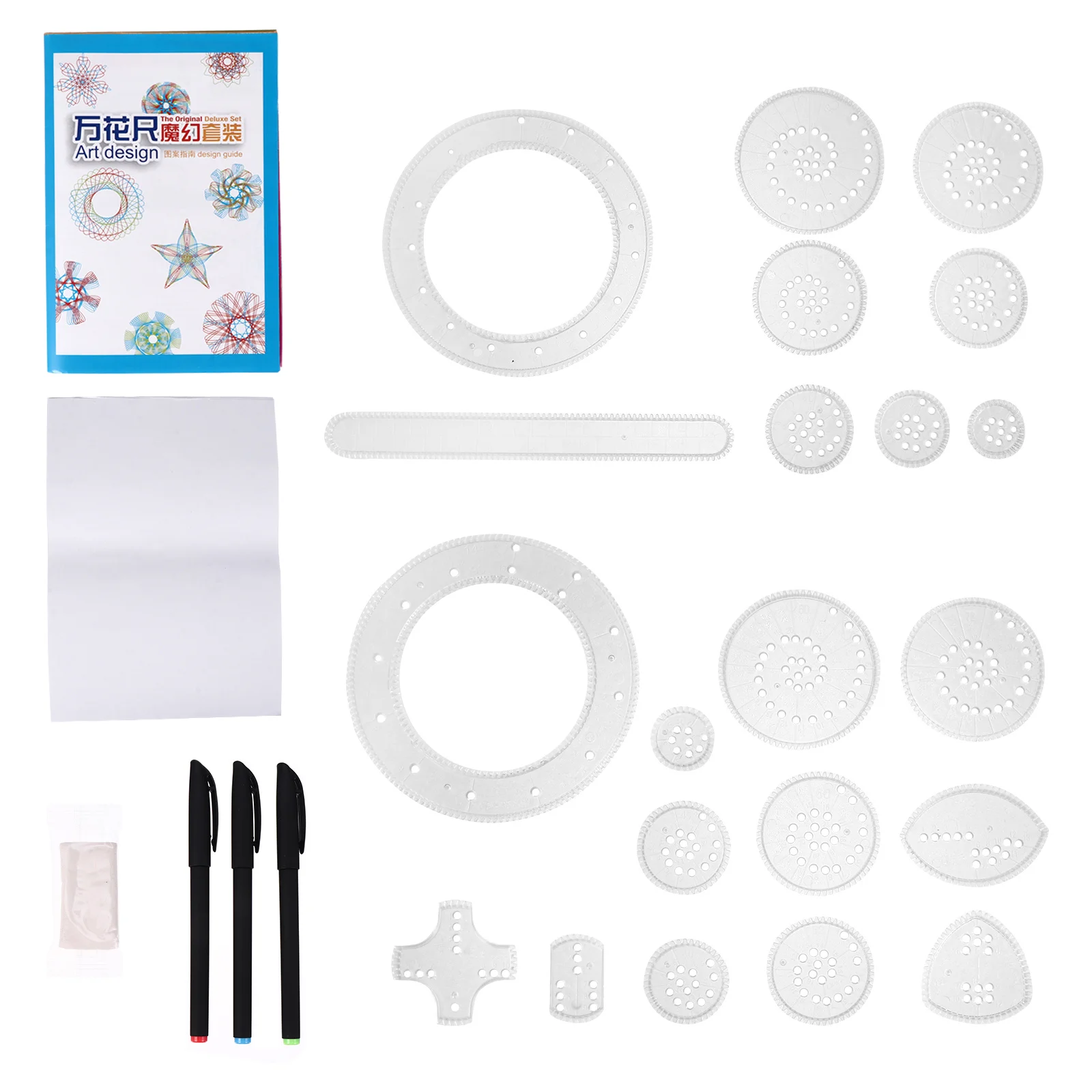 

Creative 1Set Art Drawing Ruler Set Easy to Use DIY Design Tool for Gifts Painting Ruler Drawing Templates