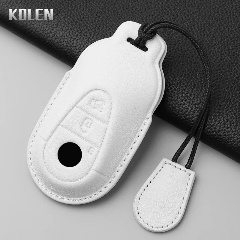 Leder Auto Schlüssel Fall Abdeckung Shell Für Mercedes Benz C E S Klasse GLC W206 W223 W214 E300 C260 C300 S450 S500 S400 Fob Zubehör