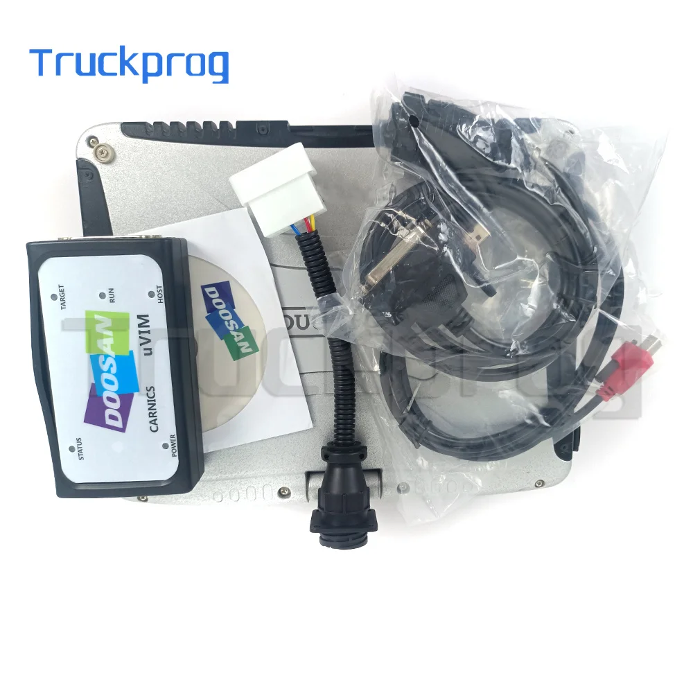 CF19 Laptop+for Doosan uVIM DMS-5 Forklift Excavator Construction Engine Analyzer Machine EOL Hydraulic System Diagnostic Tool