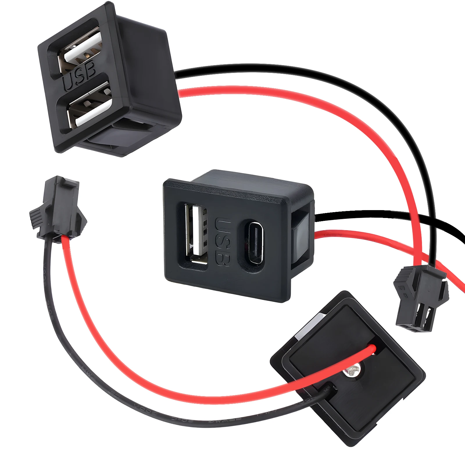 Enchufe hembra USB de doble capa tipo toma de corriente de carga de lámpara CUSB