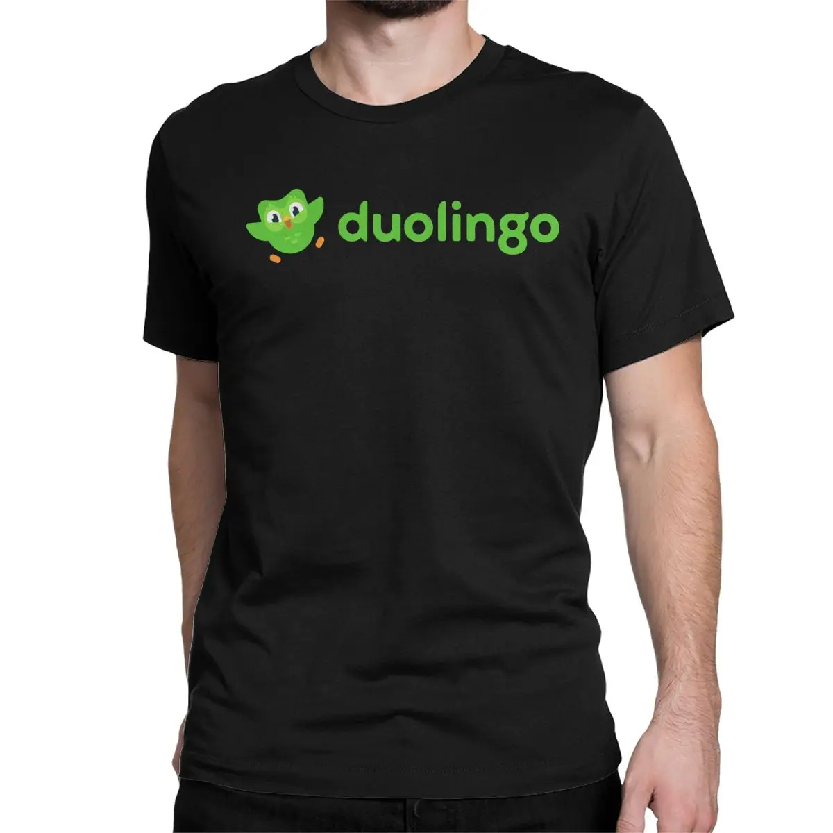 Duolingo T-Shirt Men Women Cartoon Humor Cotton Tees Round Collar Short Sleeve T Shirt Gift Idea Tops