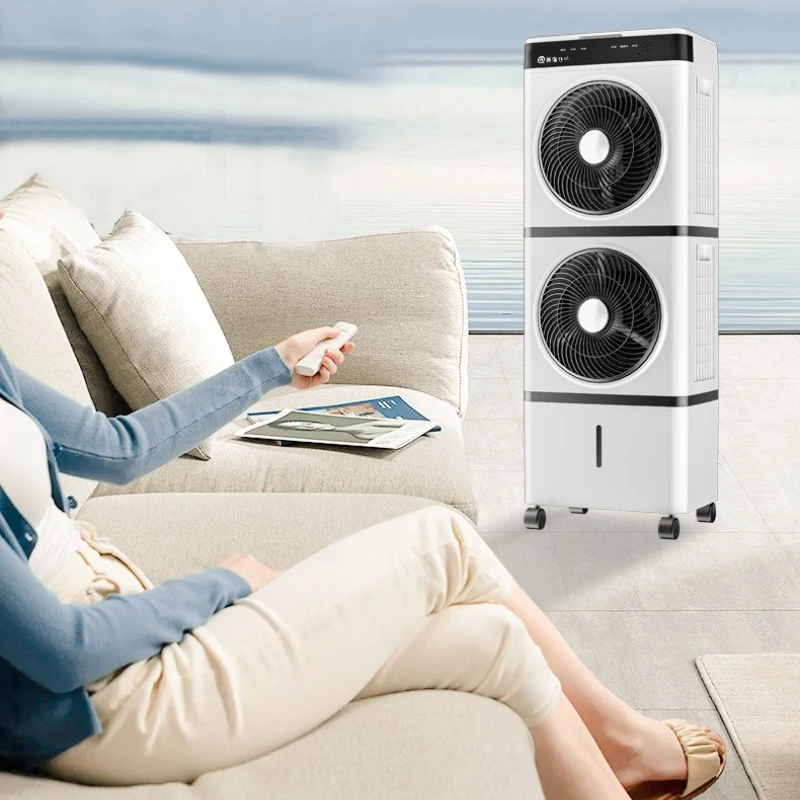 Double-head Air-conditioning Fan Home Refrigerator Small Double-layer Electric Fan Air Purification Portable Air Conditioner Fan