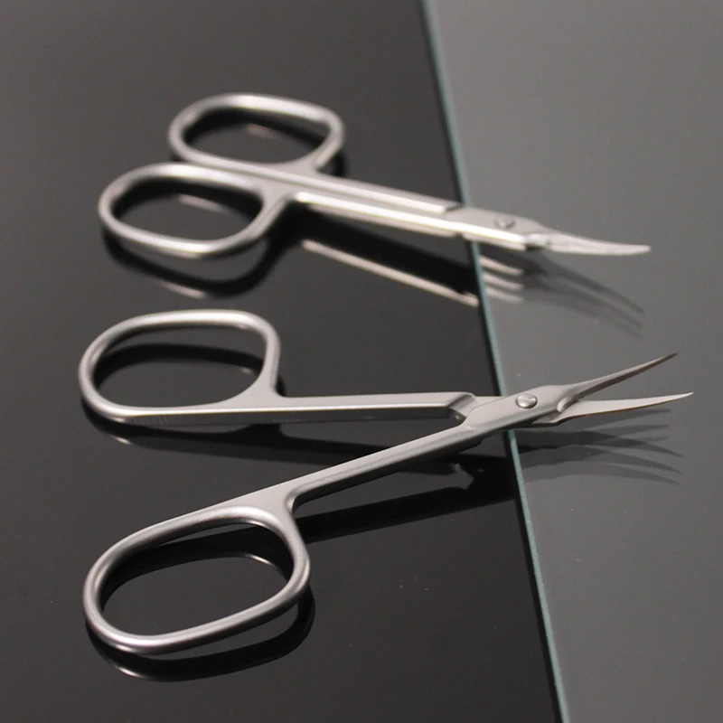 Nail Scissors Precise Pointed Tip for Eyebrow Eyelash Cuticle Scissors Extra Fine for Manicure and Pedicure Curved Blade Small