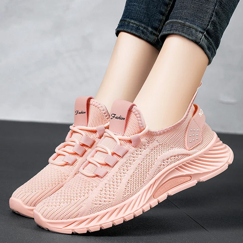 

Pink Sneakers for Women 2023 Hit Sport Running Shoes Soft Breathable Free To Adjust The Tightness Workout Sport Gym Travel Work