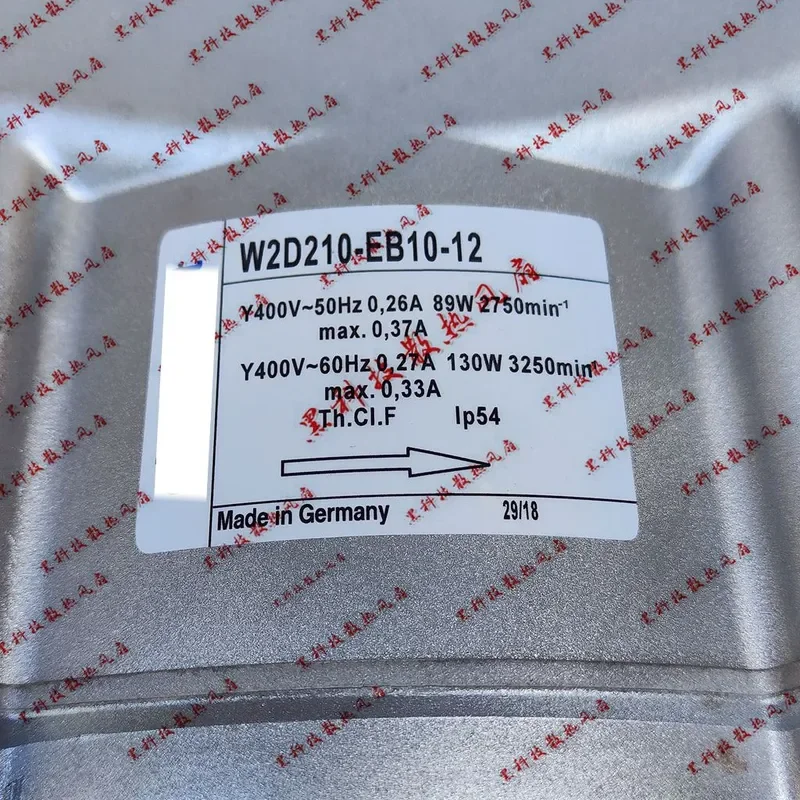 Original Spindle Fan with Cover for W2D210-EB10-12 AC400V Imported from Germany