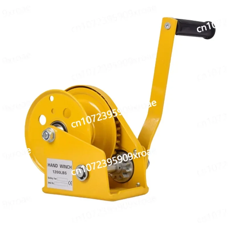 Manual Two-Way Self-Locking Small Hand Windlass Winch with Automatic Brake, Household Lifting Crane, 1800LB